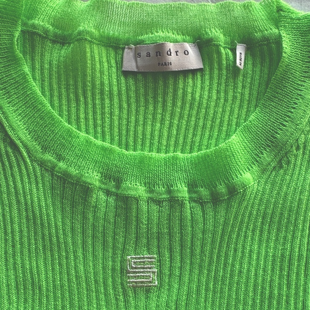 Women’s Bright Green Sweater Sandro Paris
Slim fit but stretches to small or Med